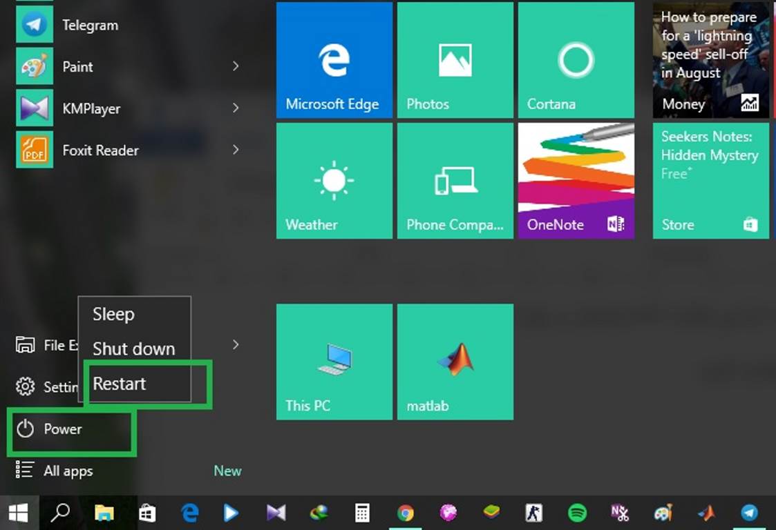 ری استارت کردن سیستم