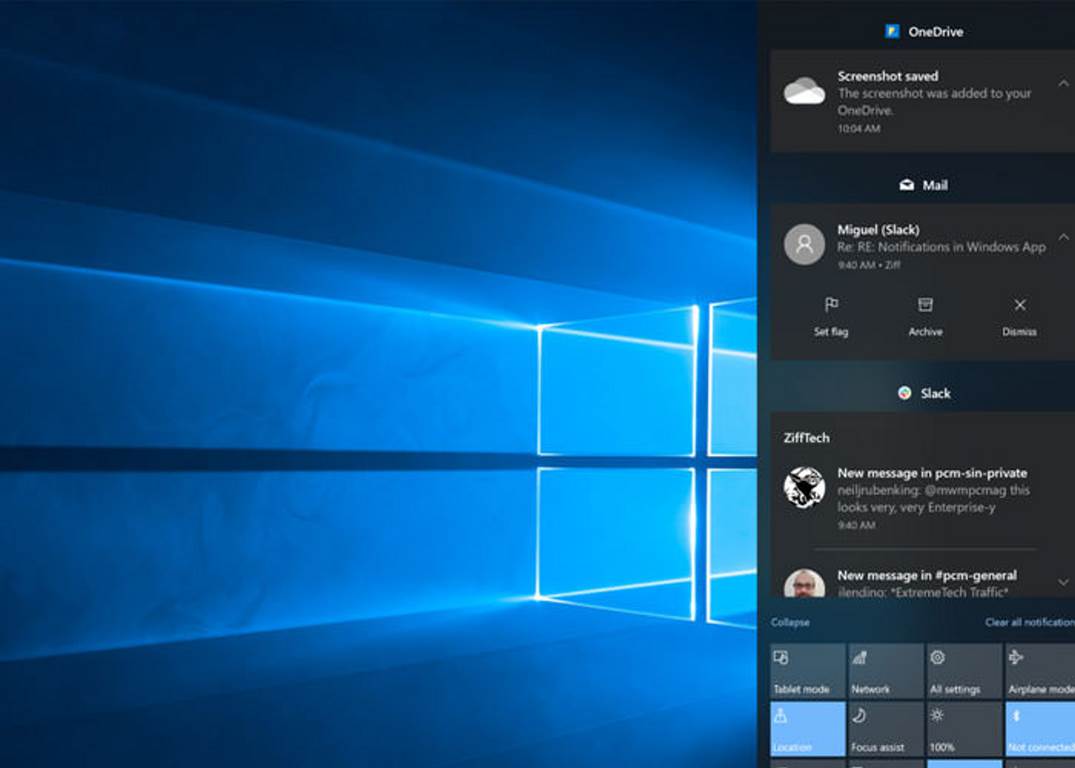 اکشن سنتر ویندوز