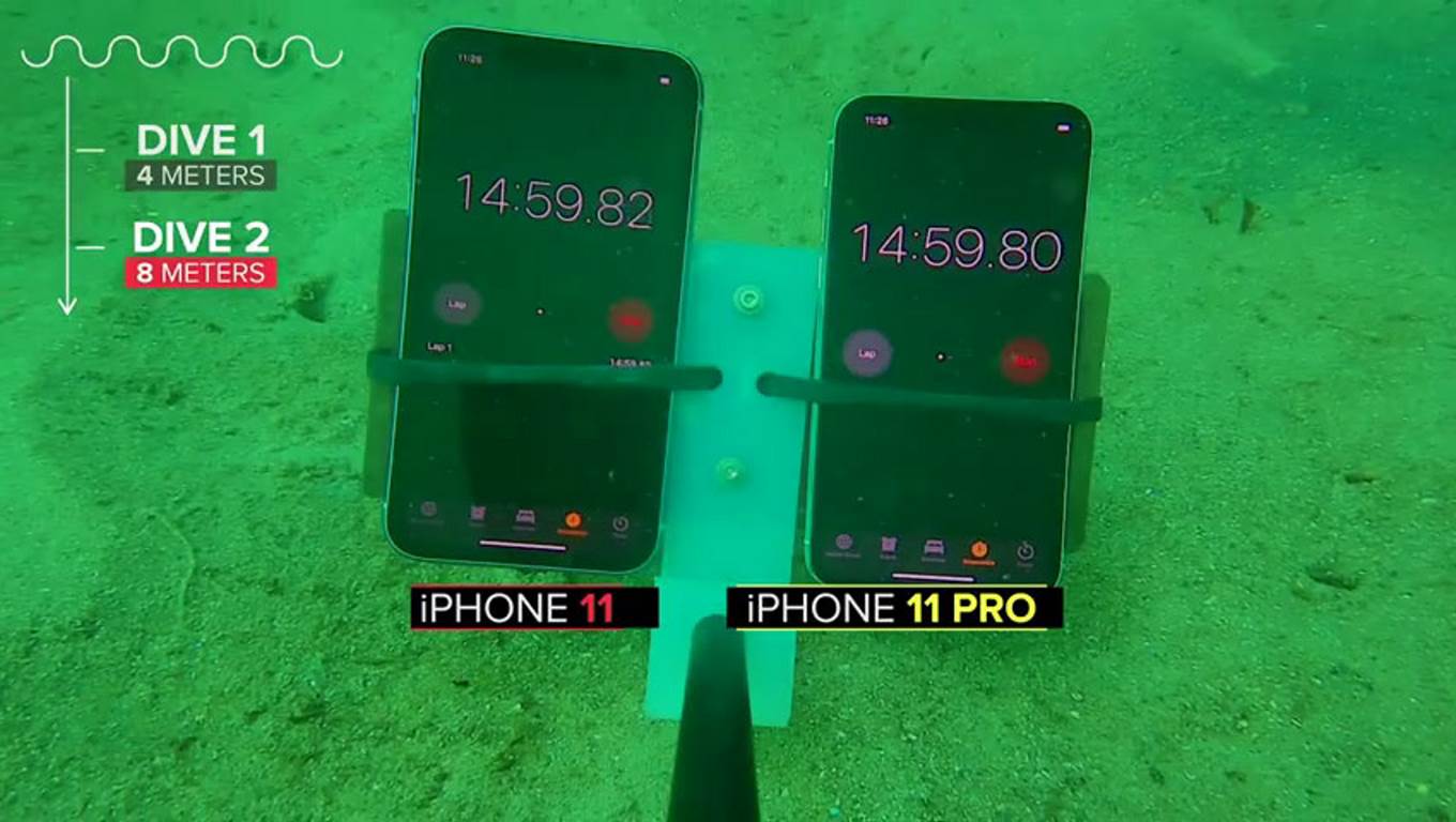 مقاومت آیفون 8 متر زیر آب