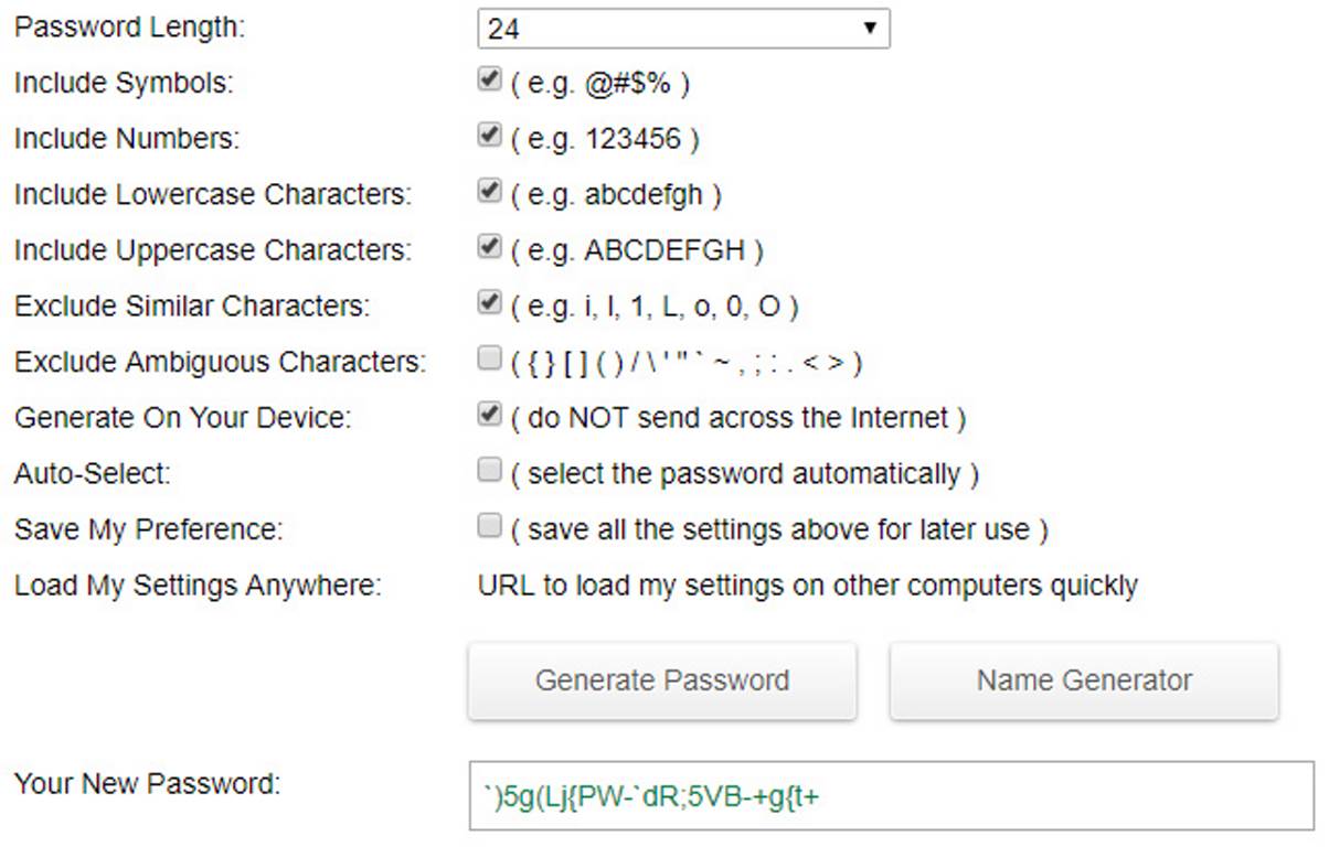 Secure Password Generator