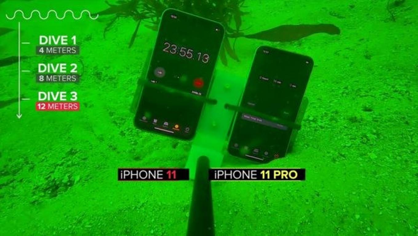 مقات آیفون در عمق 12 متری