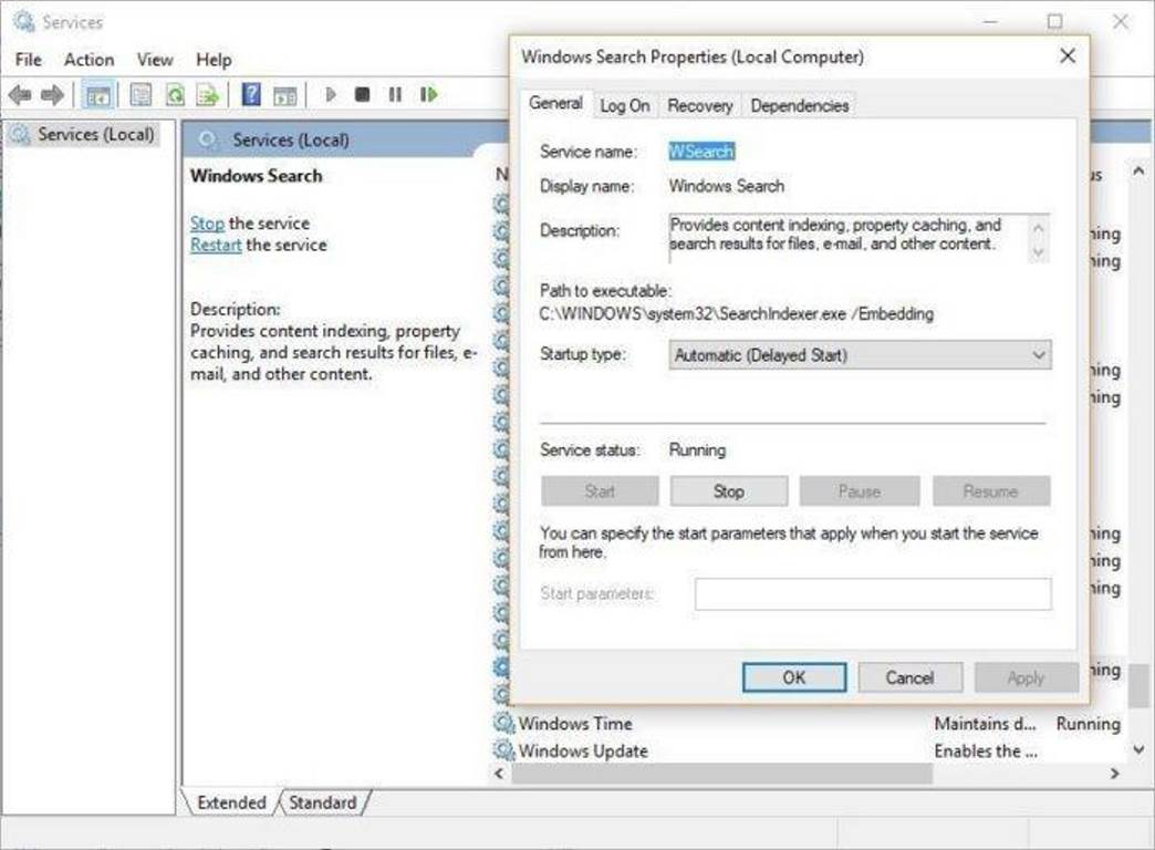 غیرفعال‌سازی search indexing