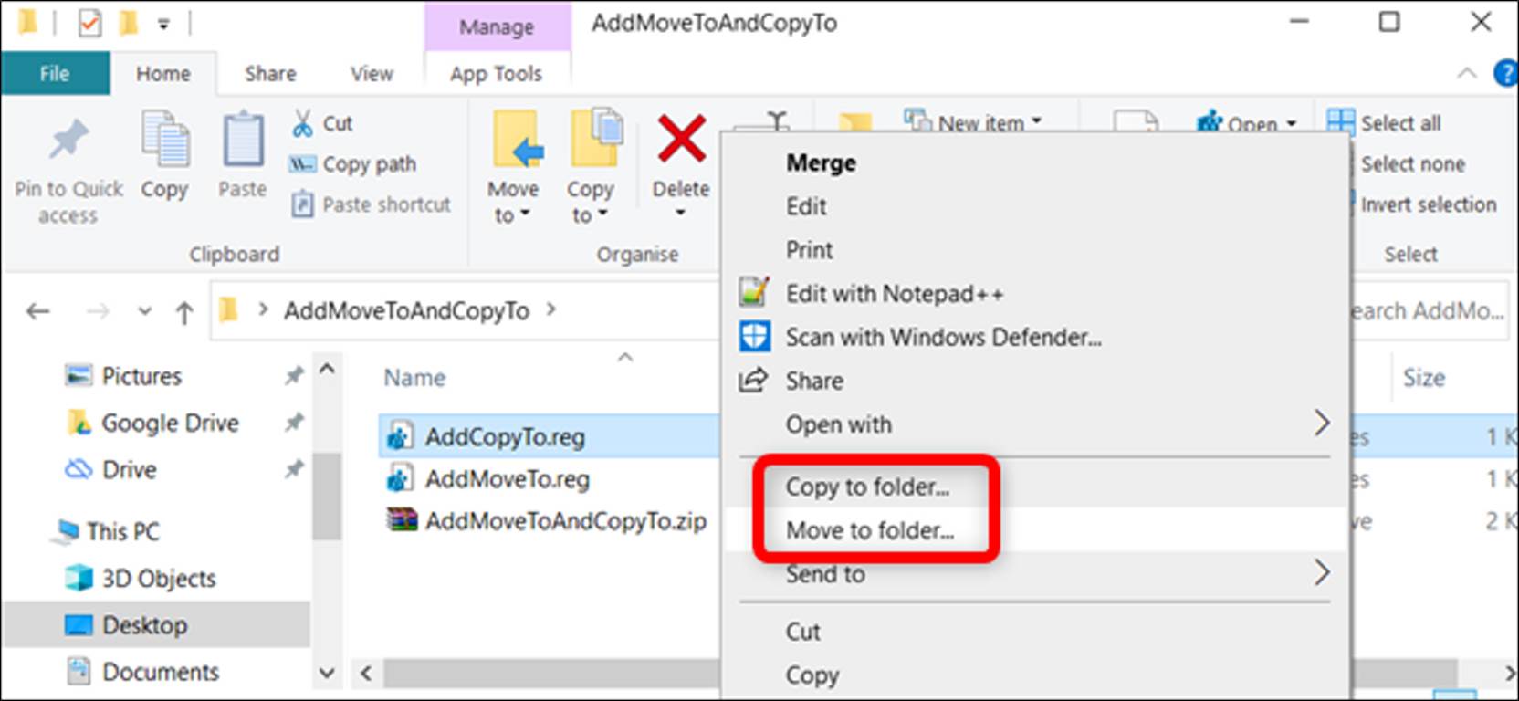 copy and movie to - meno
