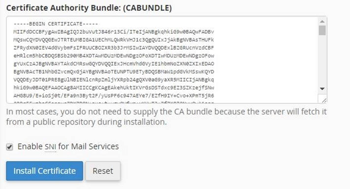Enable SNI for Mail Services 