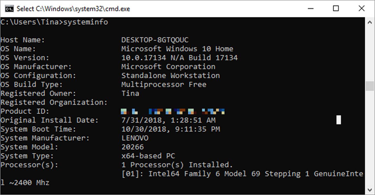 cmd system info