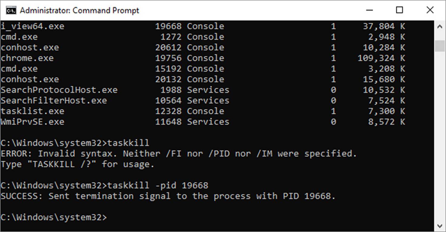 cmd taskkill